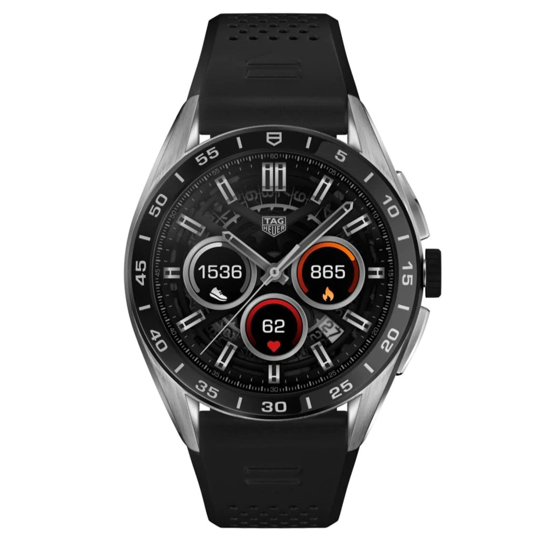 Tag Heuer Smartwatch tilkoblet konseptet CaliBare E4 45mm Black Steel SBR8A10.BT6259