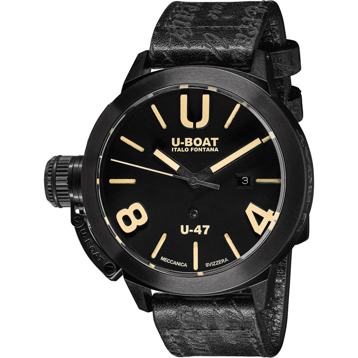 Klasické U-47 AB1 47mm černé automatické hodiny