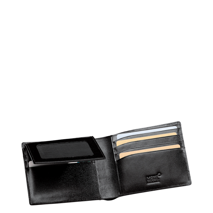 Montblanc محفظة 11 مقصورات مع جيب شفاف Meisterst ⁇ ck الأسود 130071