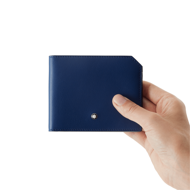 Montblanc محفظة 6 مقصورات Meisterst ⁇ ck اختيار لينة الأزرق 130059