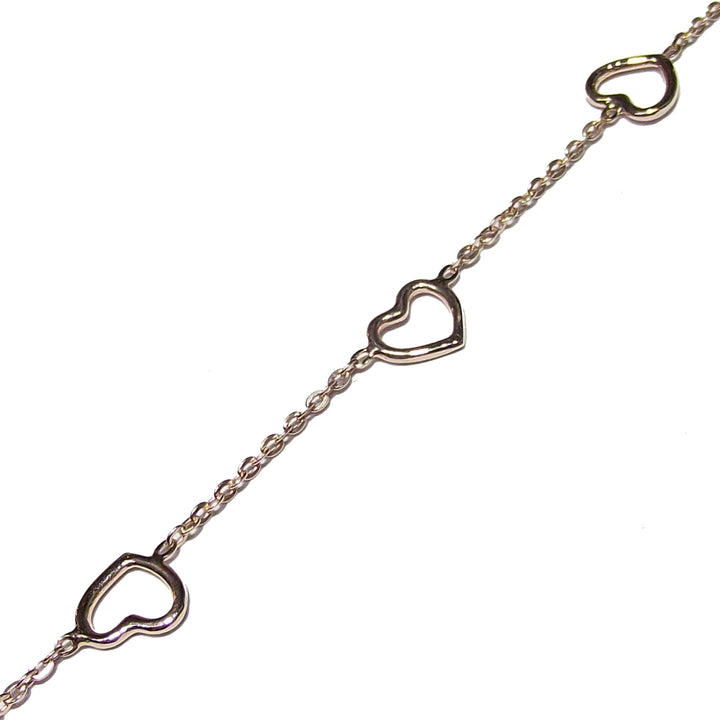 Capodagli-armband 5 hjärtan med 925 silvertråd PVD-finish Pink CPD-BRA-ARG-0001-R