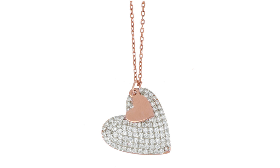 Coração de Milão Crocodilo Double Heartbreaker Coleção Spiga prata 925 acabamento PVD ouro rosa 24916264