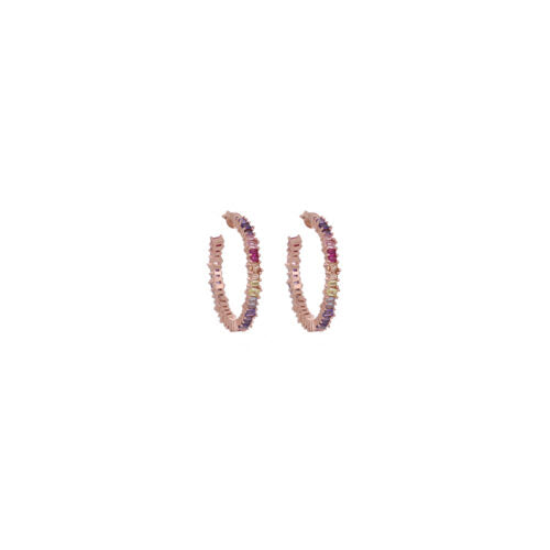 दिल मिलान सर्किल बालियां मैक्सी हुला-लव डॉली पार्क संग्रह 925 चांदी समाप्त पीवीडी गुलाबी सोना घन zirconia 24978514