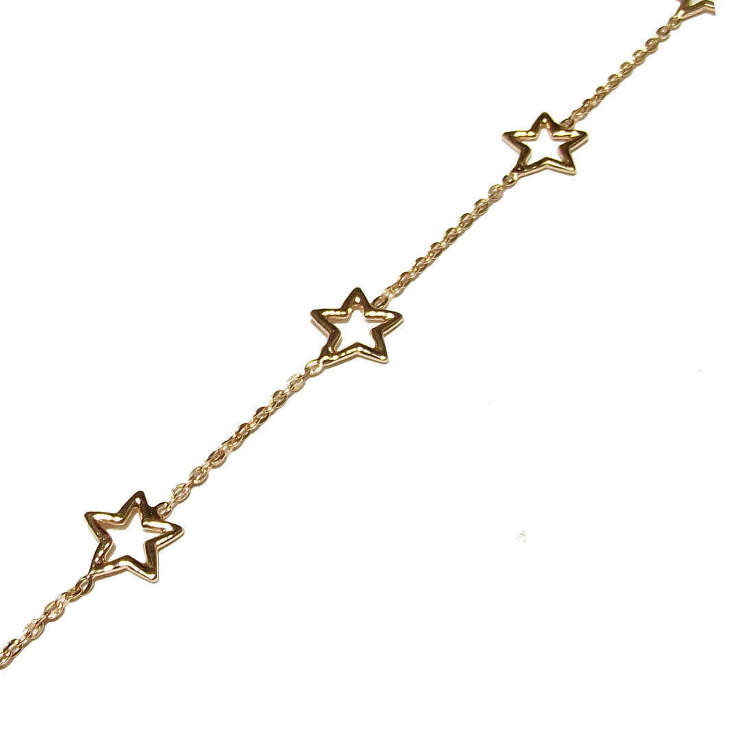 Brazalete de 5 Estrellas en Plata 925 con Acabado PVD Oro Amarillo CPD-BRA-ARG-00002-G