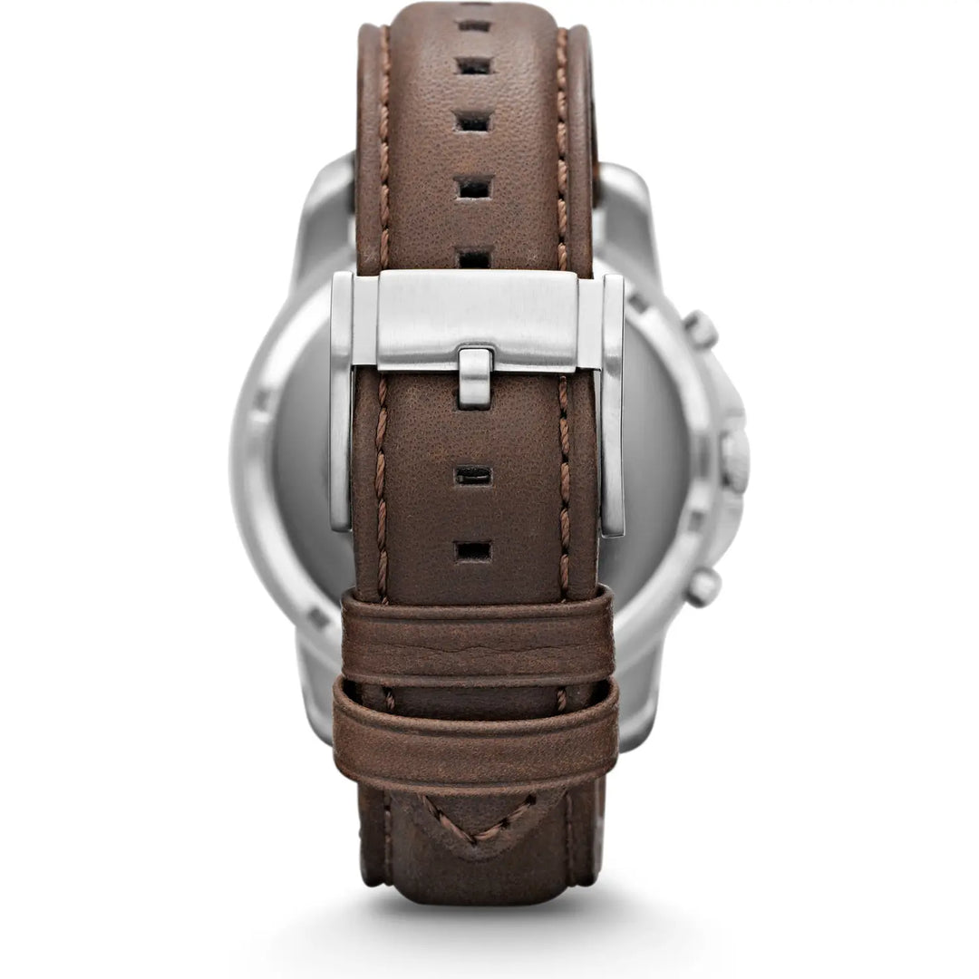 Fosssil relógio Grant Chrono 44mm creme de quartzo aço FS4735