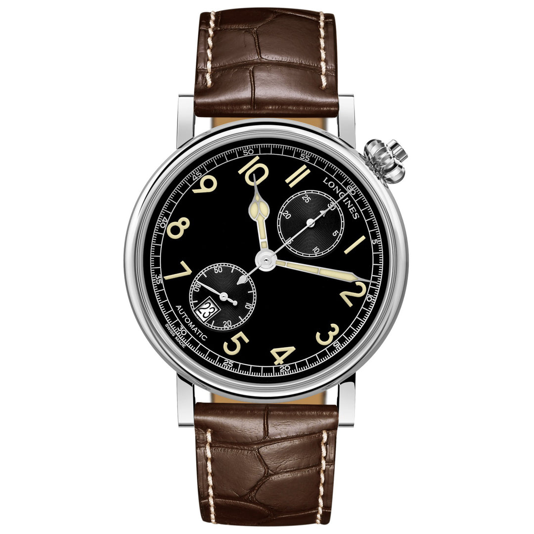 Longines orologio The Longines Avigation Watch Type A-7 1935 41mm nero acciaio uomo automatico L2.812.4.53.2 - Gioielleria Capodagli