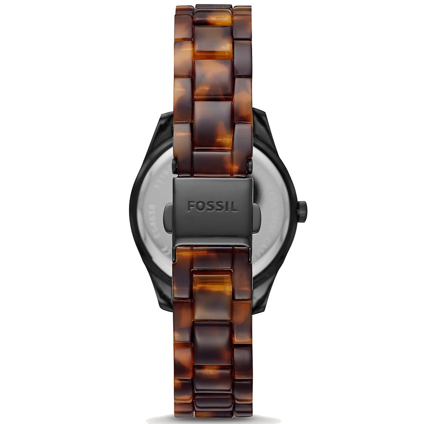 Fossil orologio donna Scarlette Mini 32mm acciaio nero acetato tartarugato ES4638 - Gioielleria Capodagli