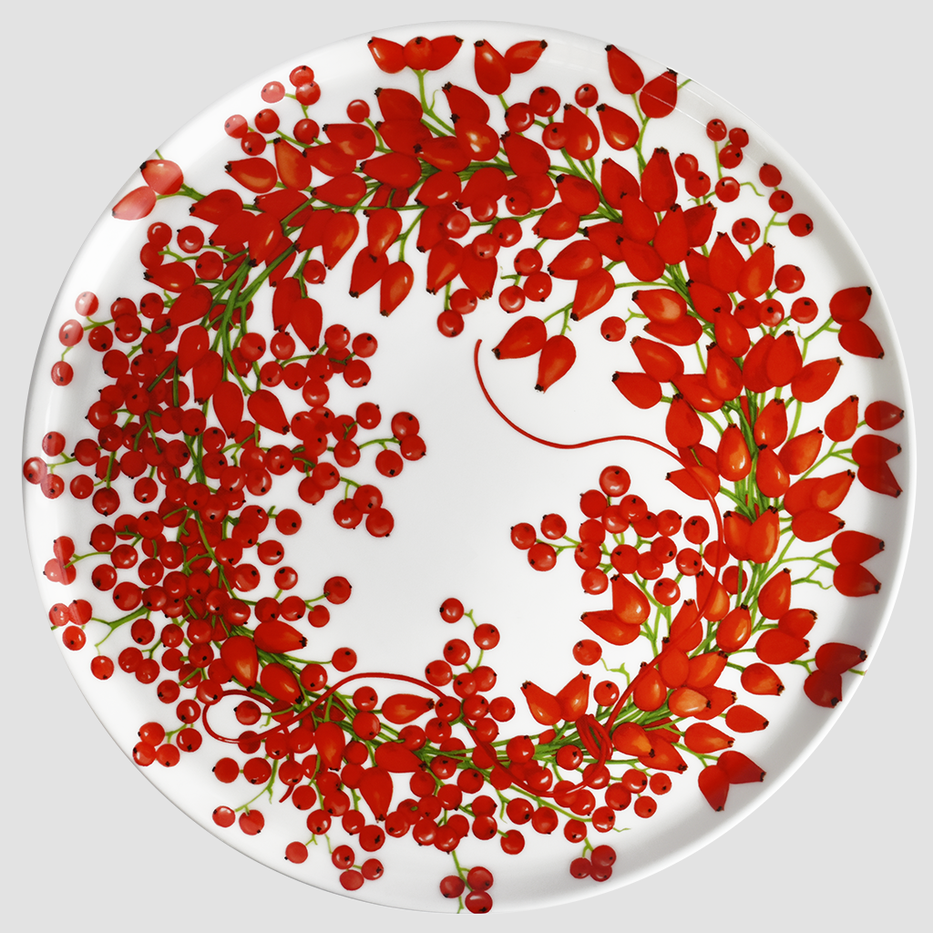 Tait ⁇  رفع فلفل أحمر التوت 32cm الصين الجميلة Porcelain 5-292