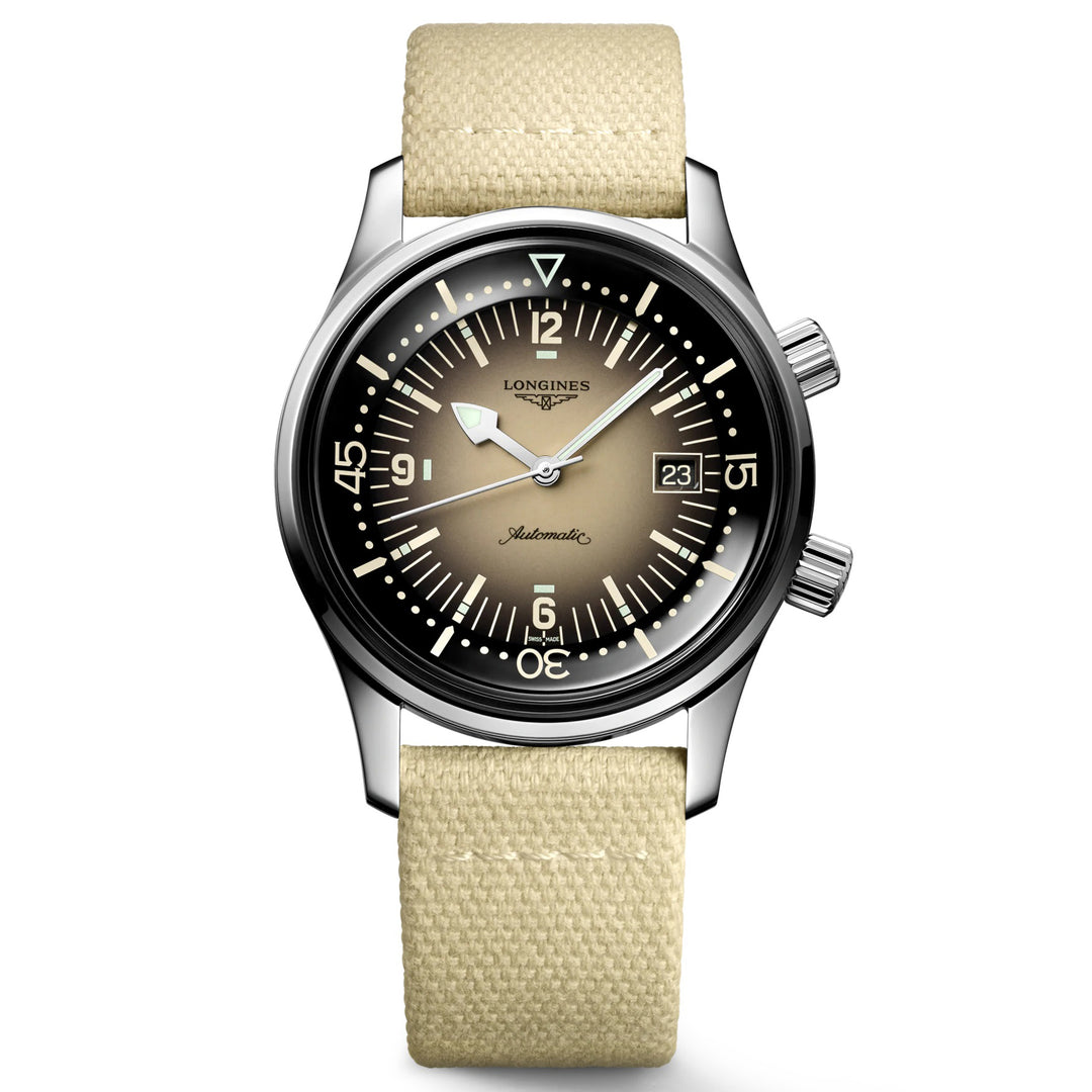 Часы Longines Legend Diver Watch 42 мм бежевый автоматический стальной L3.774.43.0.2
