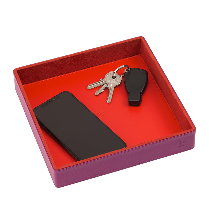 DuDu Design de entrada de bolsos de couro colorido Porta de objetos com caixa de presente