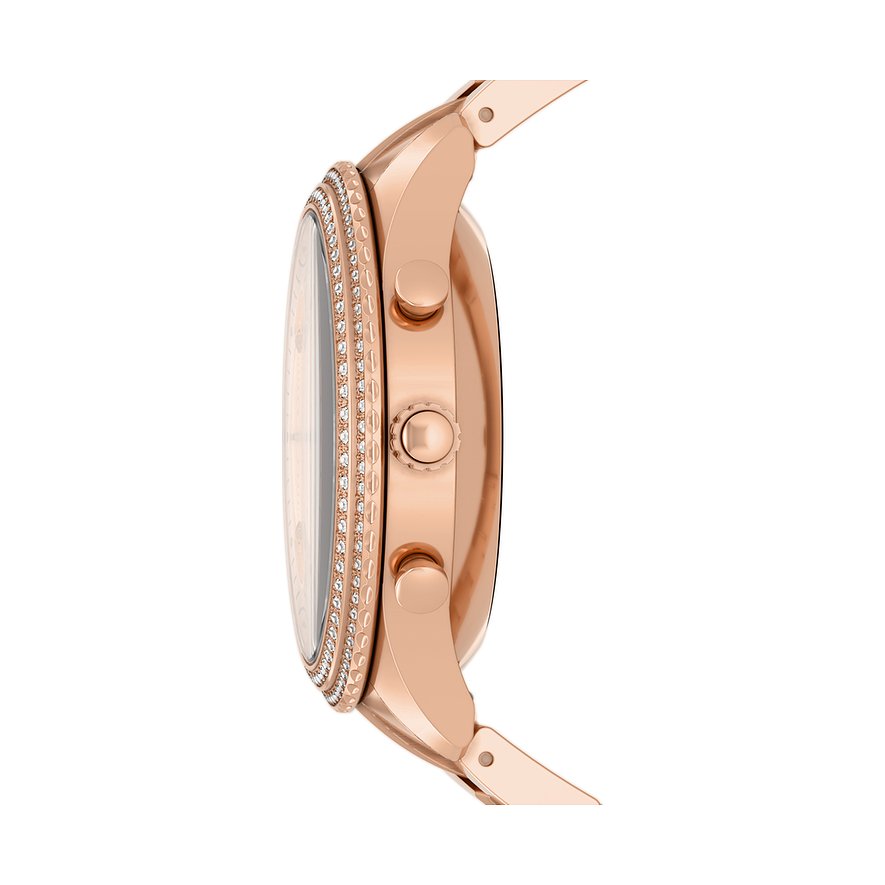 Fossil montre smartwatch hybride Stella Gen 6 41mm rose acier finition PVD or rose FTW7063