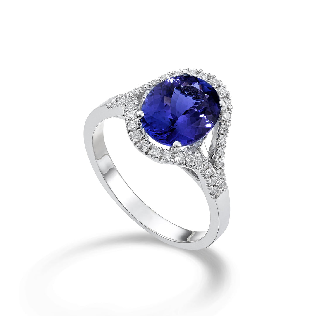 Golay Diamond and Tanzanite Ring Ring