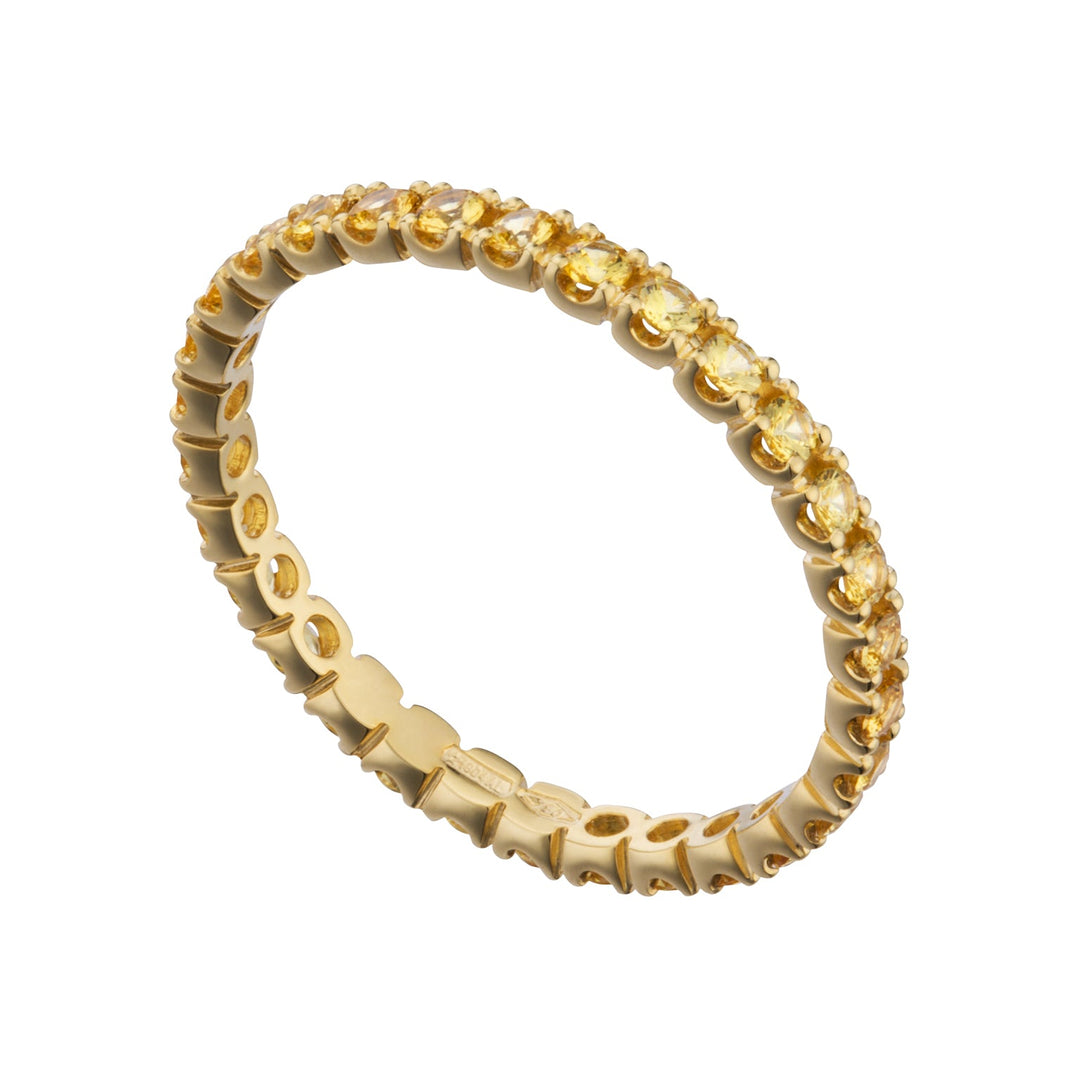 Golay Eternity Ring with Diamonds and Yellow Sapphires 다이아몬드와 사파이어