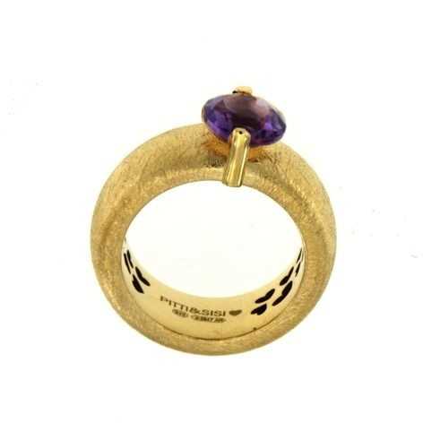 Pitti и Sisi серебряное кольцо радуги 925 PVD желтое золото фиолетовый кварцевый AN 8583G/086