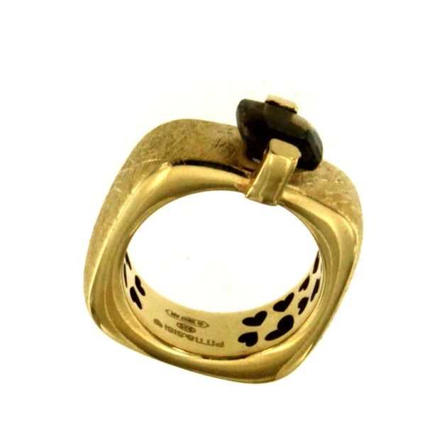 Pitti और Sisi इंद्रधनुष अंगूठी 925 चांदी समाप्त PVD पीला सोना क्वार्ट्ज फ्यूम AN 8593G / 057