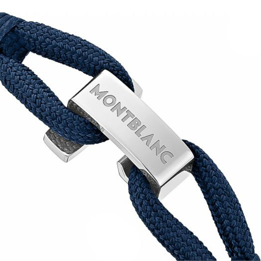 Montblanc Blå wrap armbånd i nylon og stålmål 12838363 m