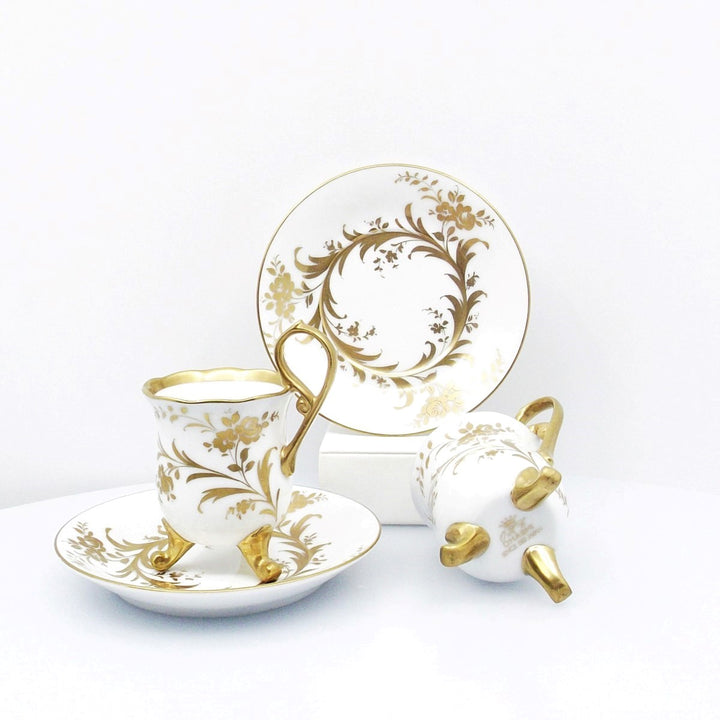 O.H.C. Ohashi set 2 tazzine da caffè decoro oro zecchino porcellana giapponese A-0188 - Gioielleria Capodagli