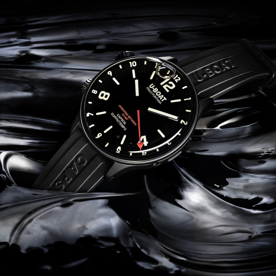 U-łódź capsail zegarek DLC 45 mm czarny kwarc stalowy wykończenie DLC Black 8770