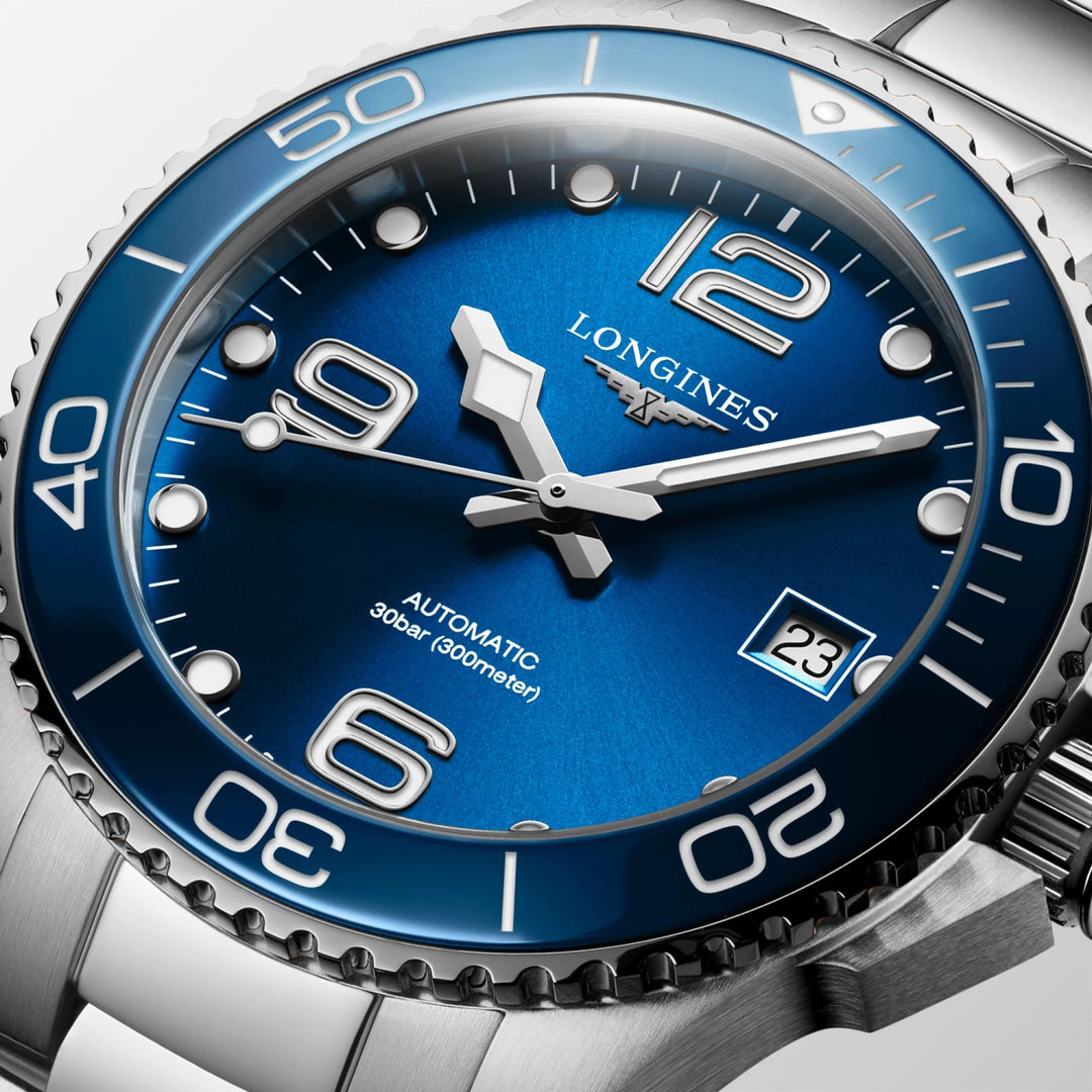 Longines relógio HydroConquest 39 milímetros azul automático de aço L3.780.4.96.6