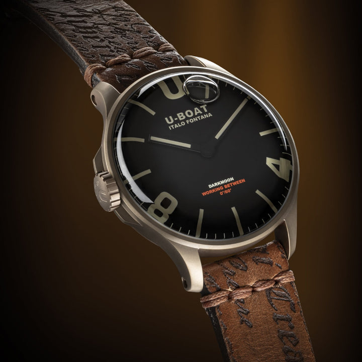 Часы U-BOAT Darkmoon IP Bronze 44 мм черный кварцевый стальной финиш IP Bronze 8467-A