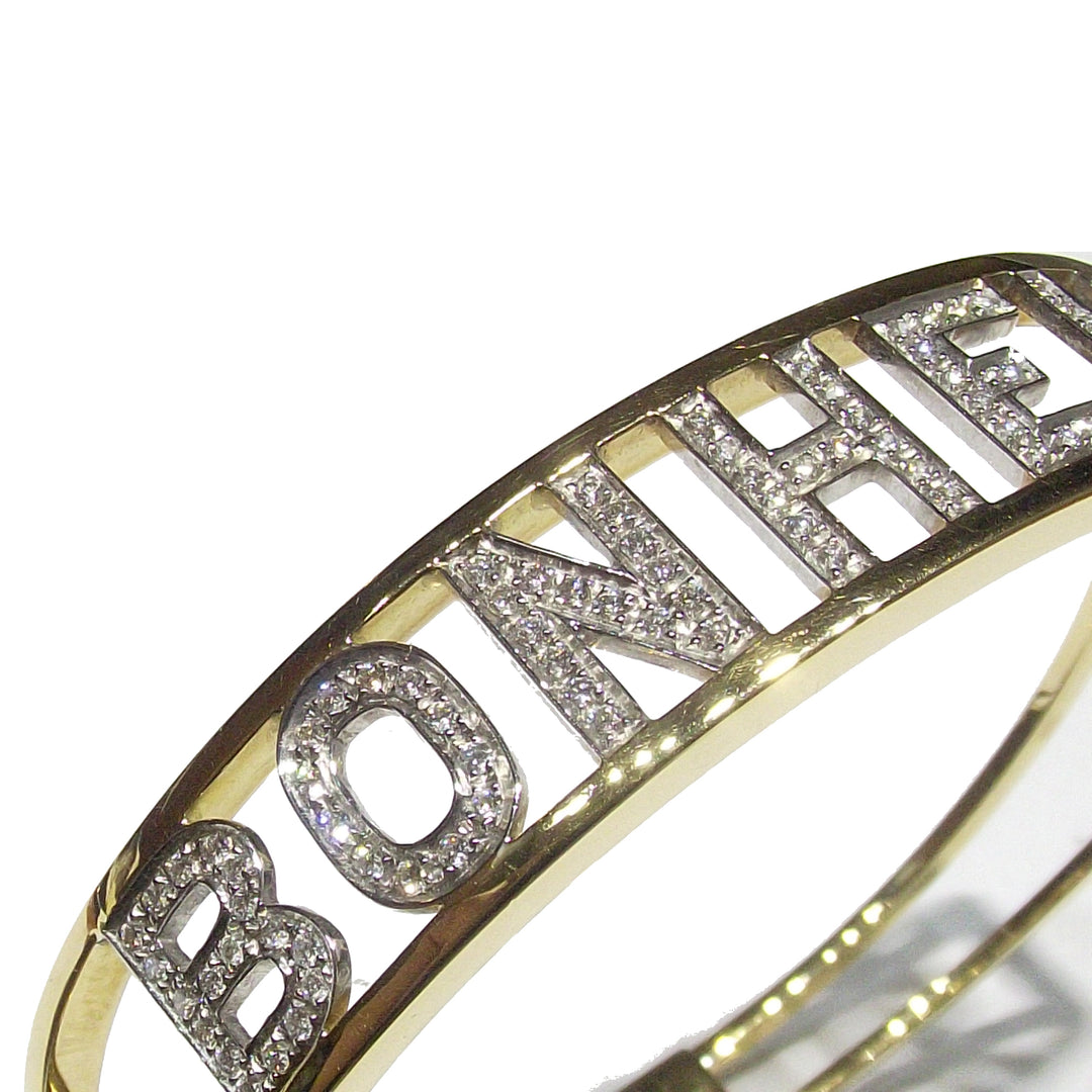 Bracelet Sidale Bonheur en or jaune et blanc 18 carats diamants 0065BR
