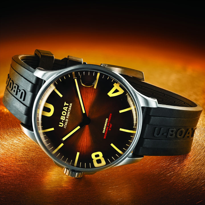 U-BOAT relógio Darkmoon marrom SS Soleil 44 milímetros de quartzo aço 8703-B