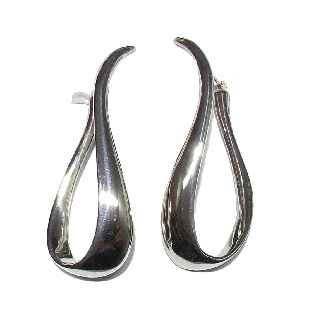 Capodagli øreringer med sølv sølv sirkel 925 CPD-time-arg-0002-BL