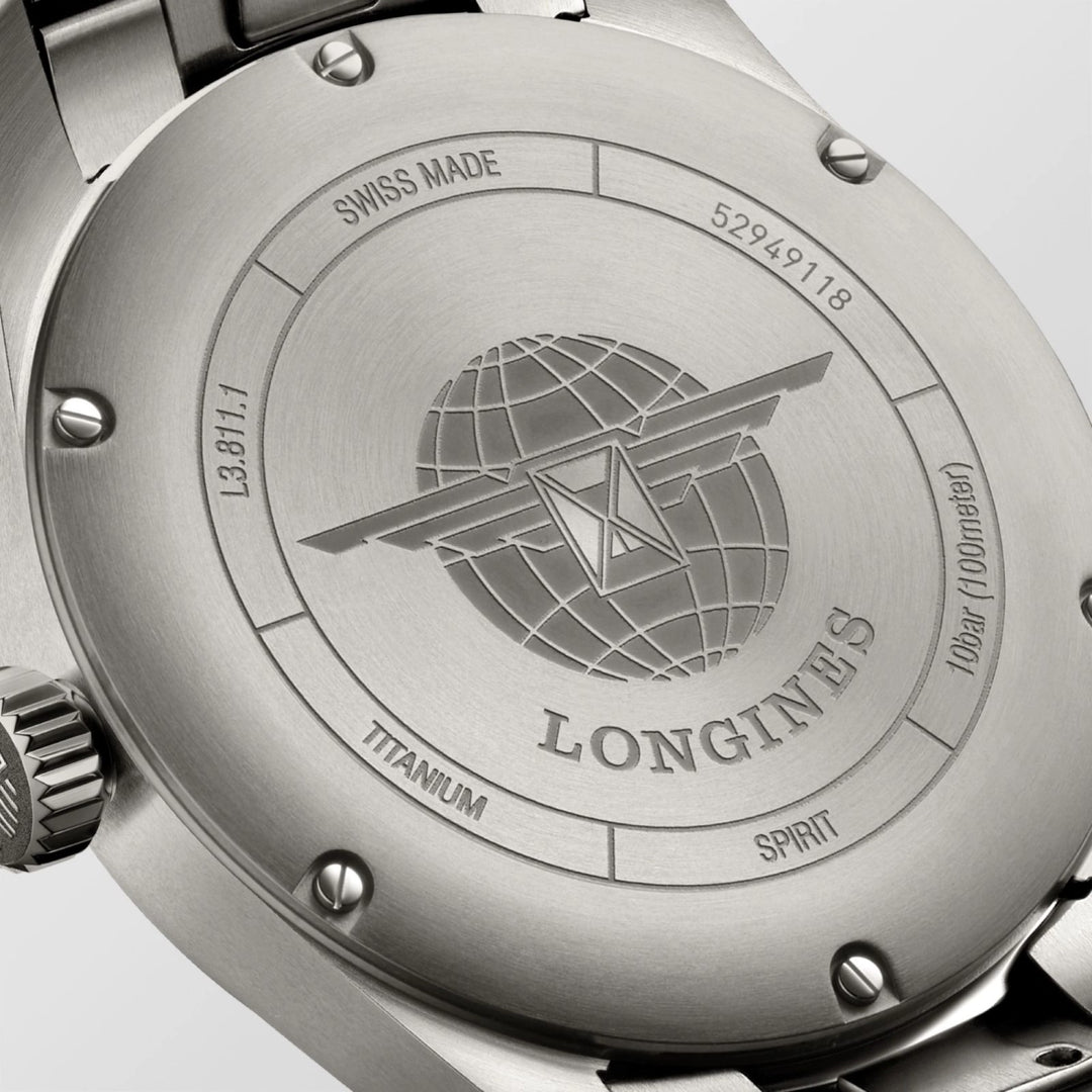 Relógio Longines Spirit 42mm Aço Inoxidável Automático Titânio L3.811.1.53.6