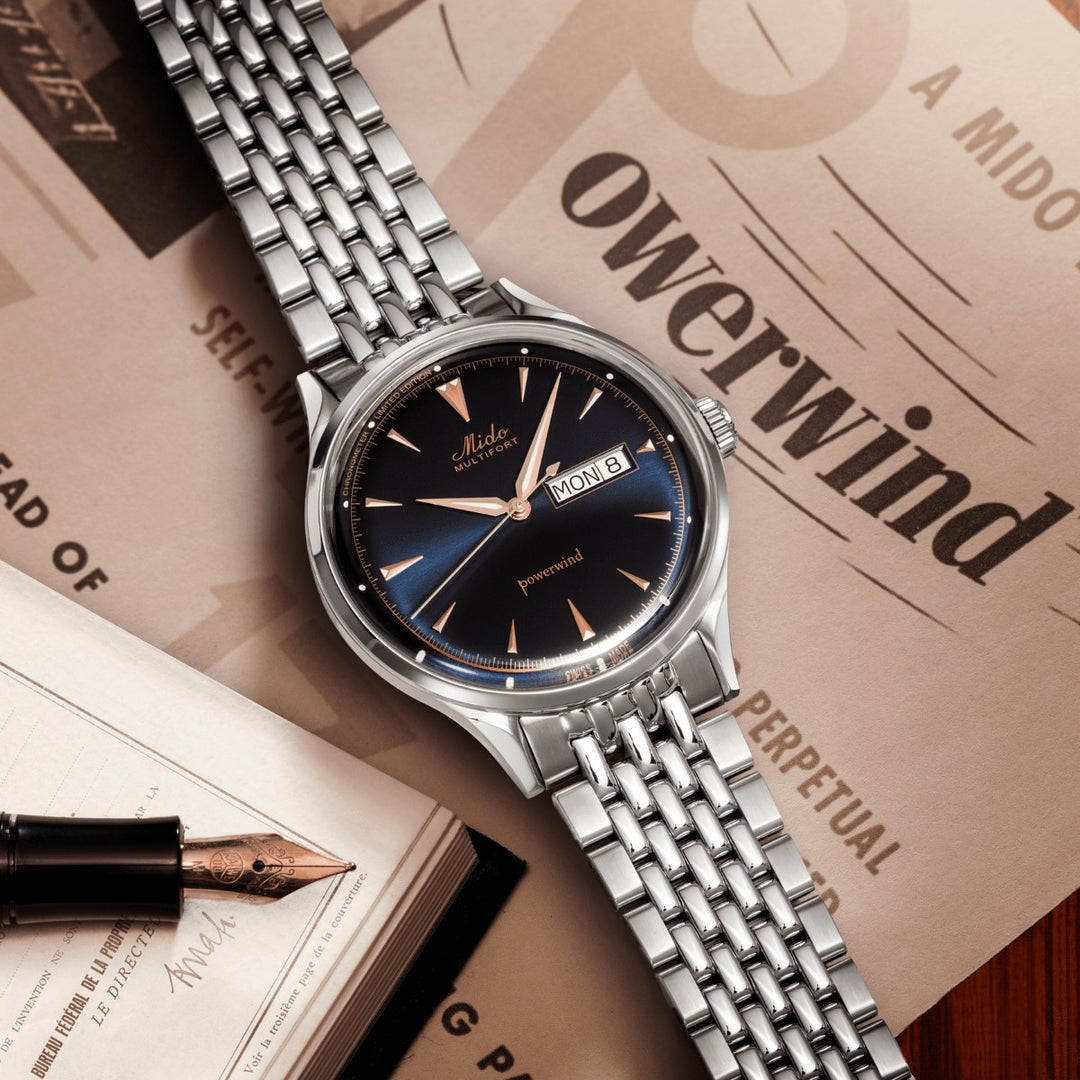 Mido Multifort PowerWind Watch Limited Edition 1954 stykker 40 mm Automatisk blå stål M040.408.11.041.00