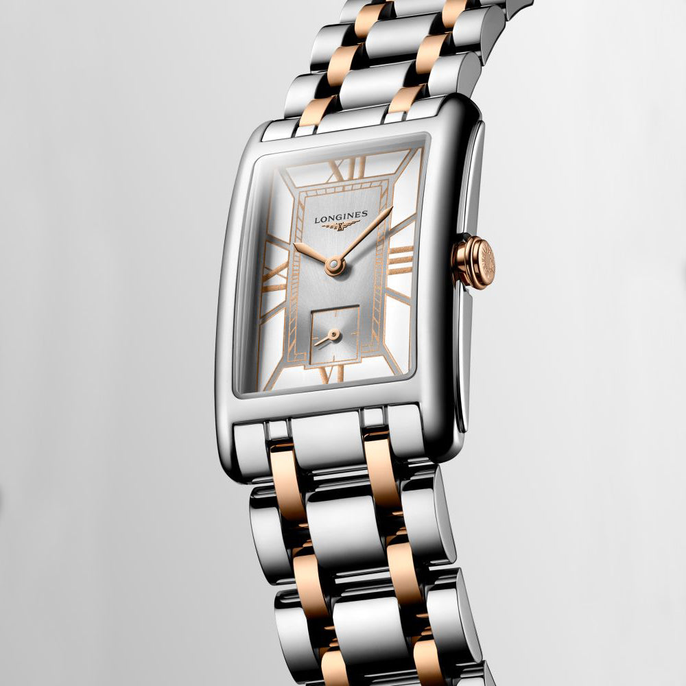 Часы Longines DolceVita 23,30x37,00 мм Белый кварцевый сталь и розовое золото 18 карат L5.512.5.75.7