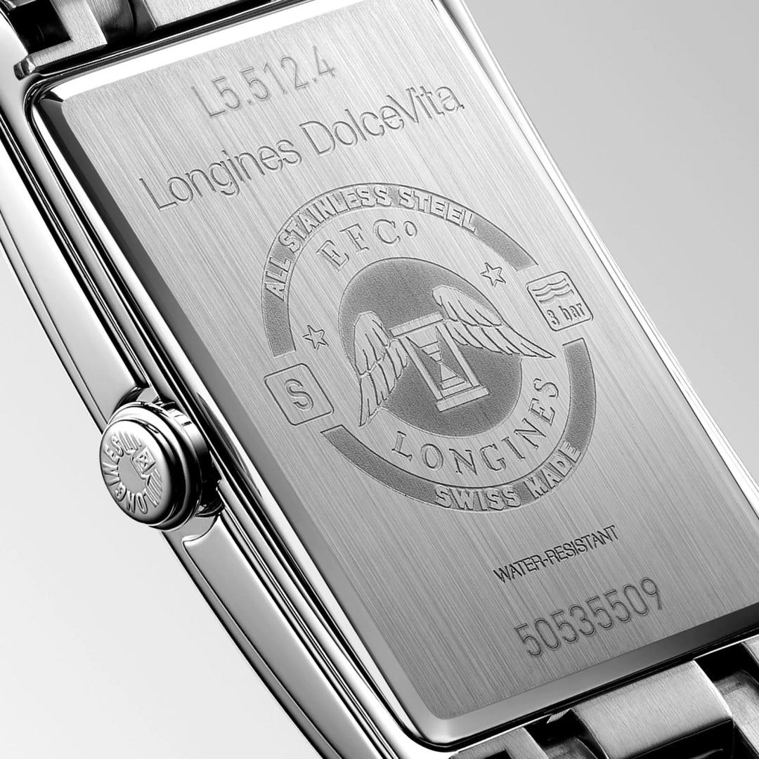 Longines Dolcevita Watch 23,3x37 mm biały kwarcowy stal L5.512.4.75.6