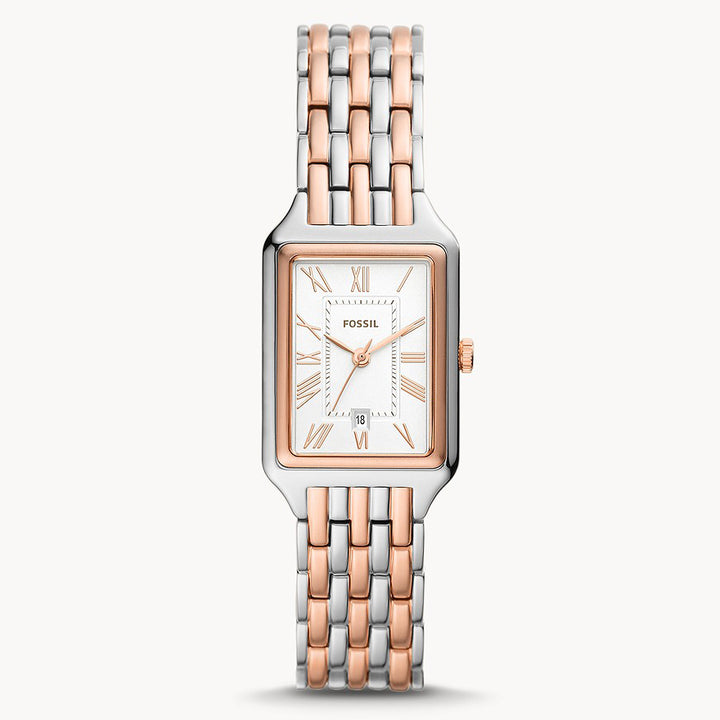 Fossil часы Raquel 23 мм серебро кварцевые стальные отделки PVD розовое золото ES5222