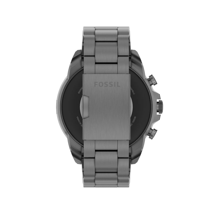 化石智能手錶6手錶與灰色鋼手鐲煙霧FTW4059
