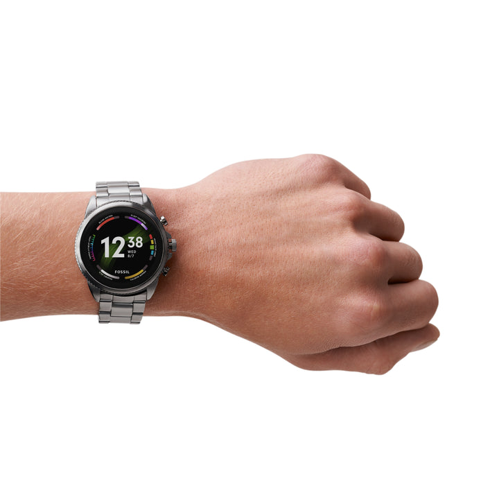 Fossil smartwatch gen 6 ur med grå stål armbånd røg FTW4059