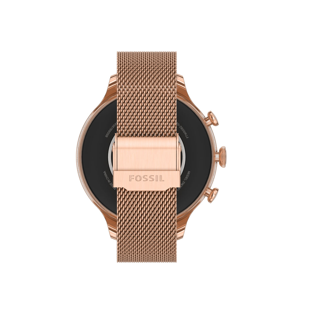 Fossil smartwatch gen 6 titta med armband i ståltröja rosa guld FTW6082