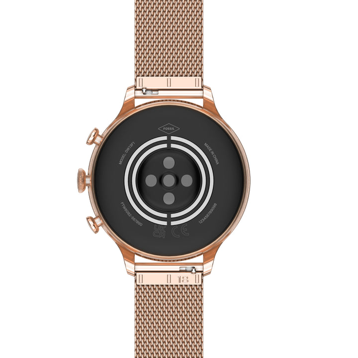 שעון חכם מאובנים Gen 6 שעון עם צמיד בג'רזי פלדה ורוד זהב FTW6082