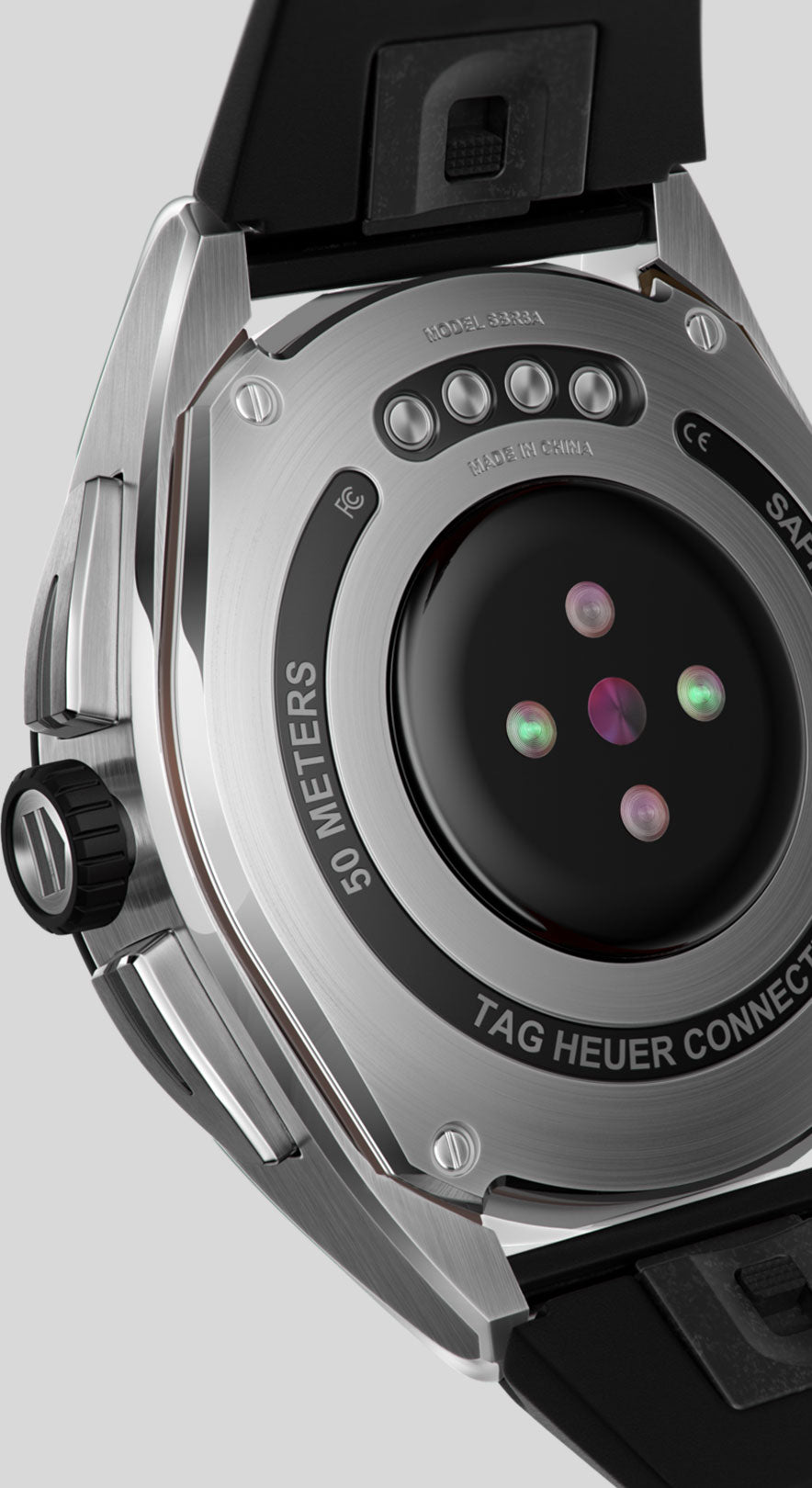 Tag Heuer Smartwatch tilkoblet konseptet CaliBare E4 45mm Black Steel SBR8A10.BT6259