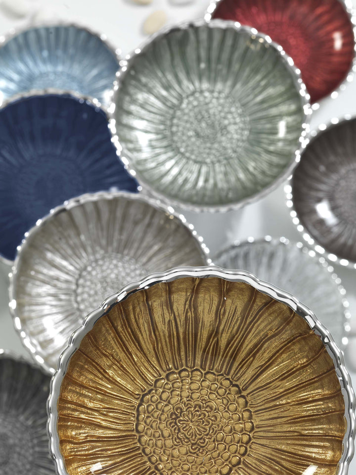 Аргенезия тарелка подсолнечника D. 14 см серебряный стеклянный песок 0,02039