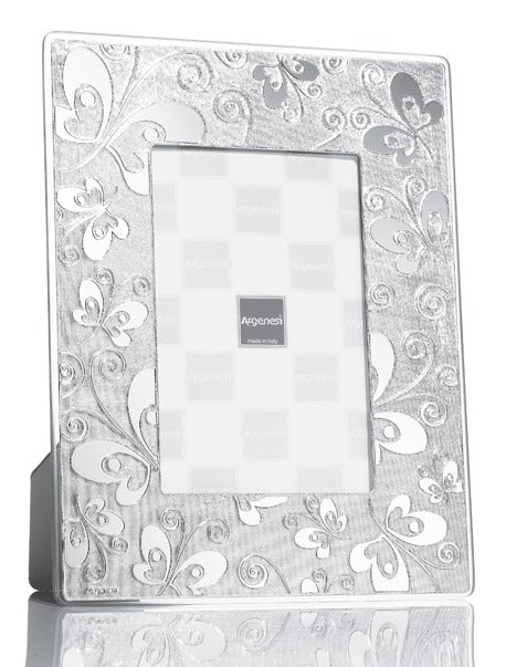 מסגרת זכוכית ארגנזי פרפר int.10x10 ס"מ EST.18x18 ס"מ כסף 0.013551