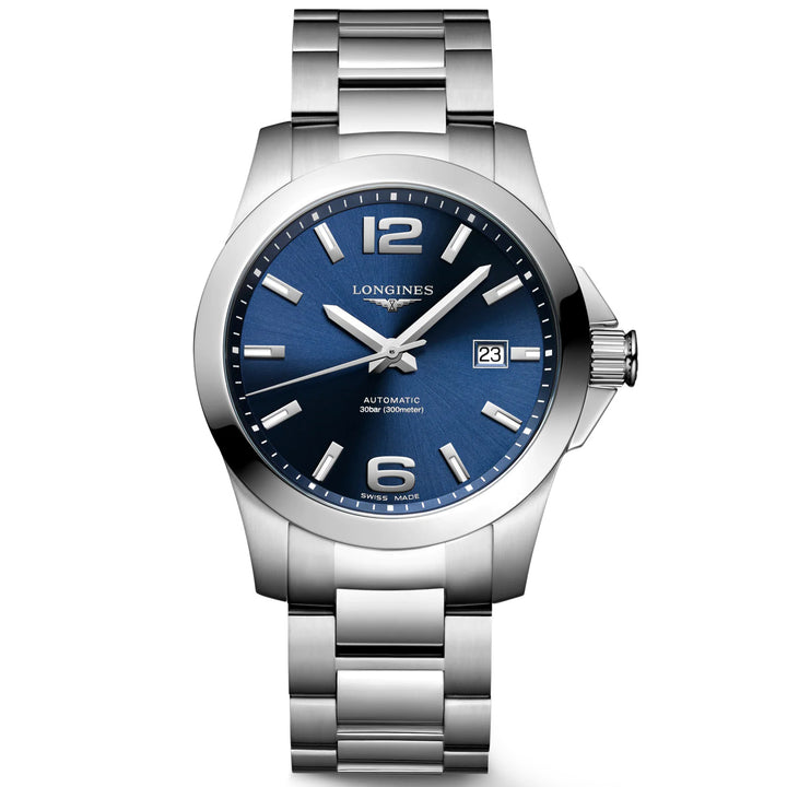 Longines relógio Conquista 41 milímetros azul automático de aço L3.777.4.99.6