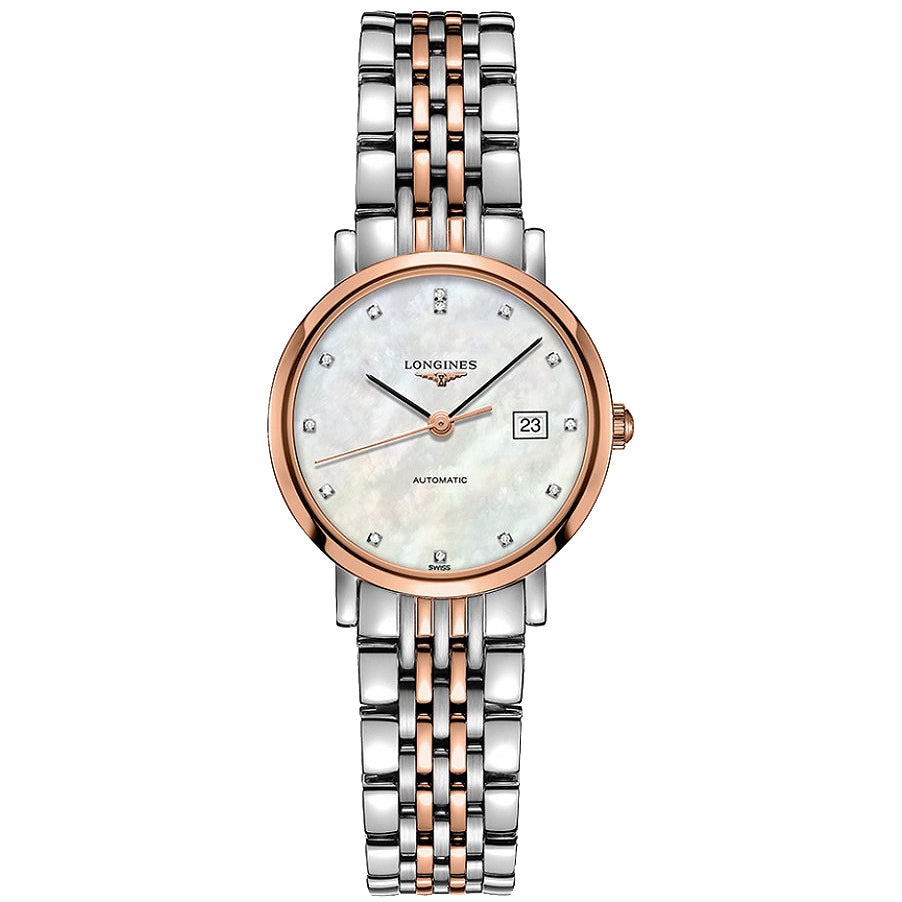Longines Elegant Collection 29mm Mother Automatic Mother Automatic Pink Gold Finishes L4.310.5.87.7