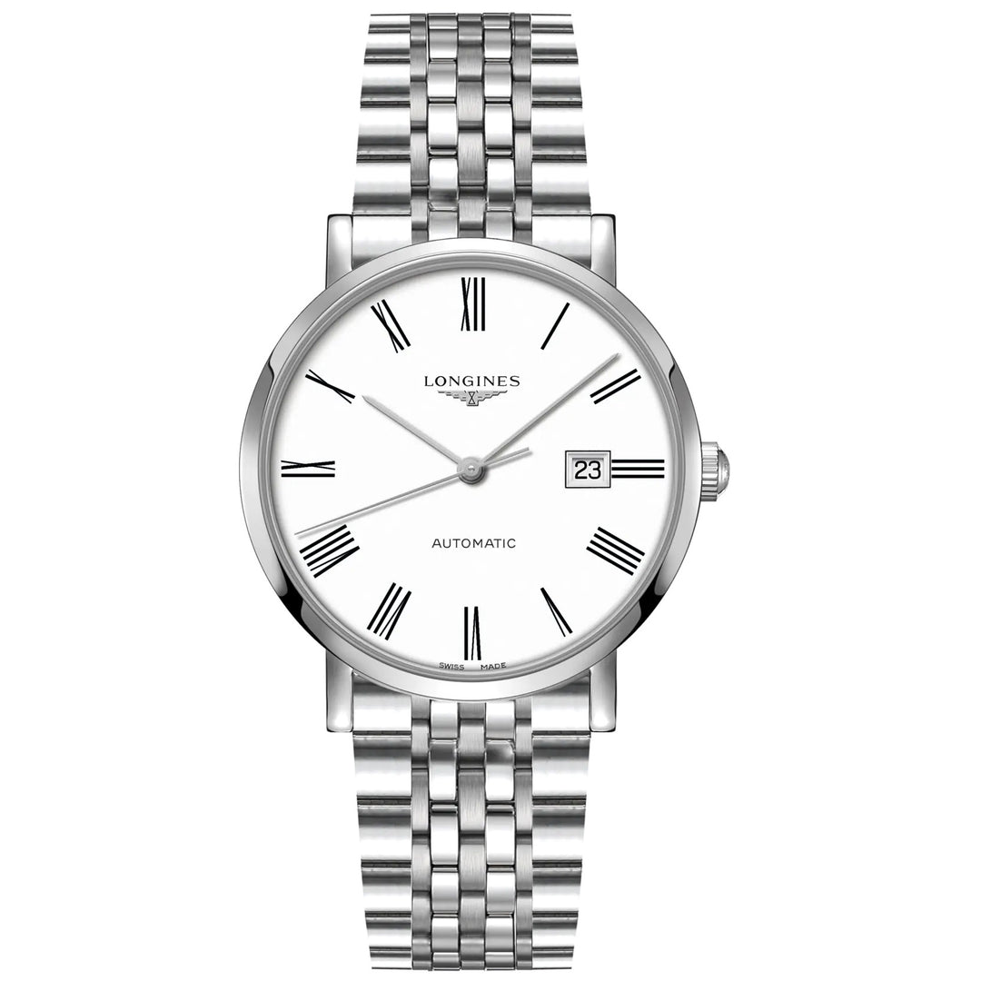 Longines relógio elegante coleção 41 milímetros de aço automático branco L4.911.4.11.6