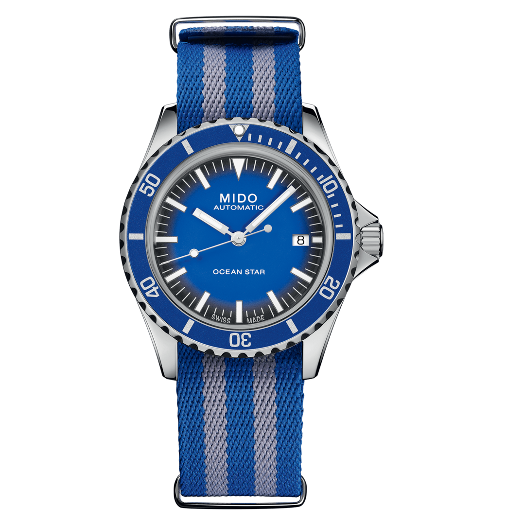 Mido Watch Ocean Star Tribute طبعة محدودة 200pcs 40mm الفولاذ الأزرق التلقائي