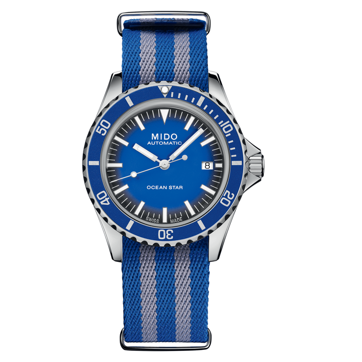Mido Watch Ocean Star Tribute طبعة محدودة 200pcs 40mm الفولاذ الأزرق التلقائي