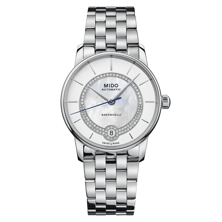 Mido Watch Baroncelli Lady Necklace 33mm NativePerper Automatic Diamonds Steel M037.807.11.031.00