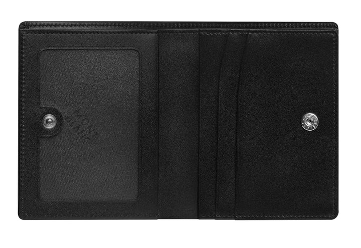 Montblanc business card holder with banknote compartment and exposed pocket Meisterst ⁇ ck black 130085
