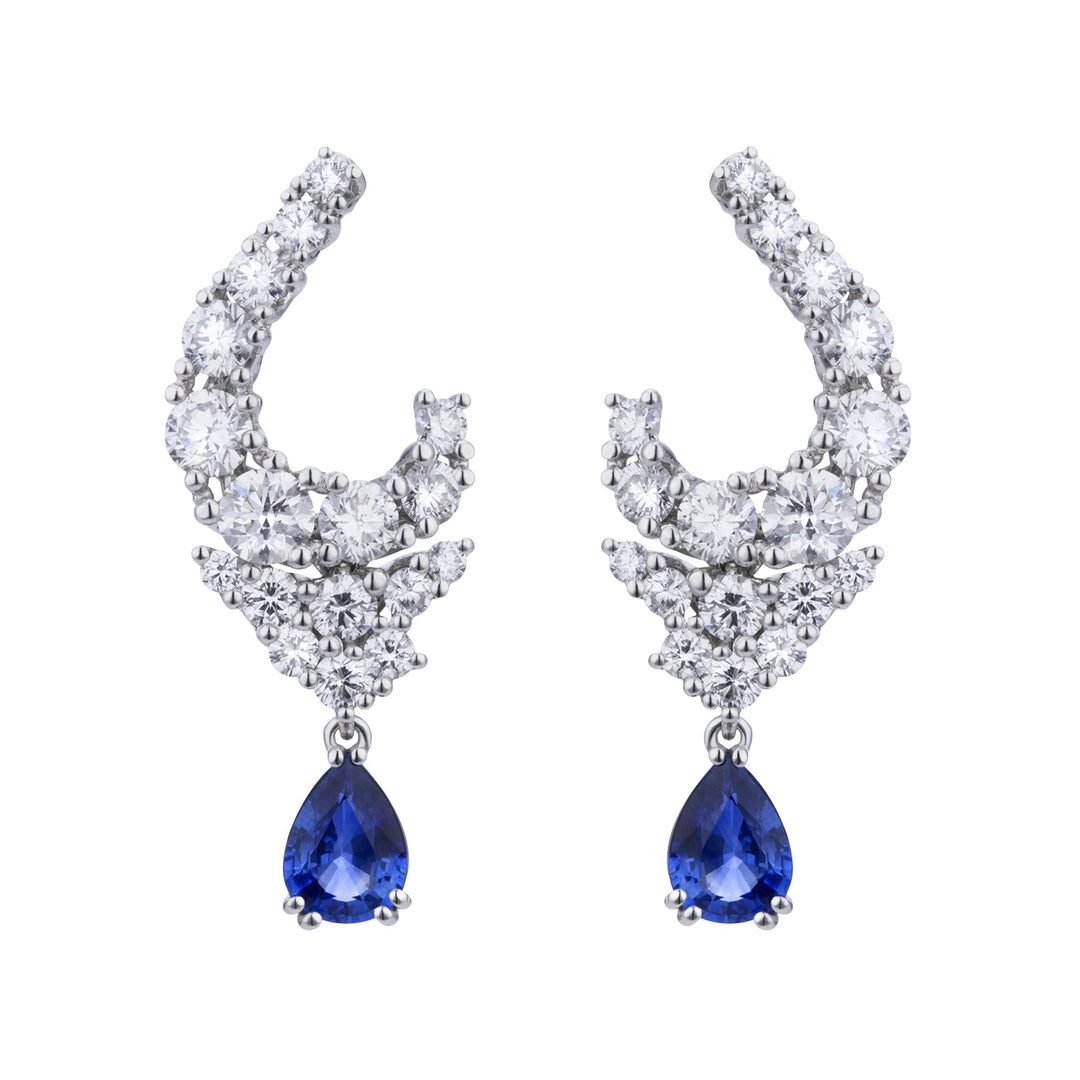 Golay Grace 耳环与钻石和蓝宝石