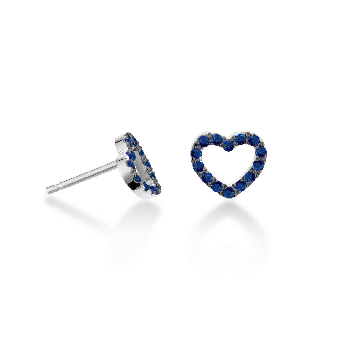 Golay Small Heart Earrings With Sapphires