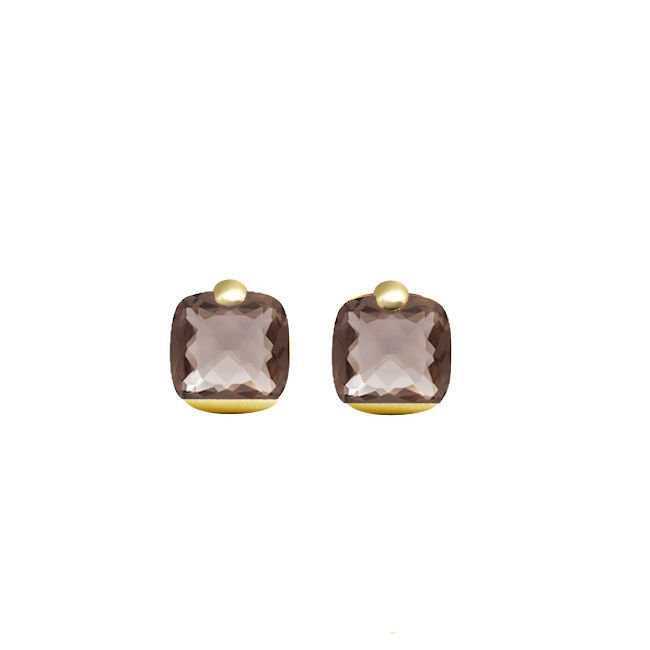 Pitti og Sisi øreringer med Lobo Rainbow Silver 925 Finish PVD Gold Yellow Quartz Comme eller 9591G/057