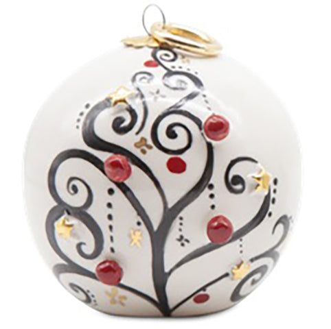 Sbordone Christmas Ball Suspended s vláknem D. 10cm porcelán dekorace zlatý pl51